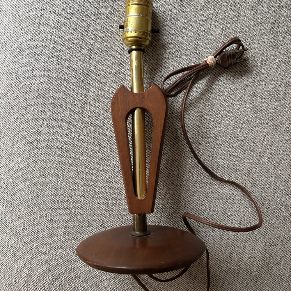 Brown Wooden Mid Century Modern Table Lamp